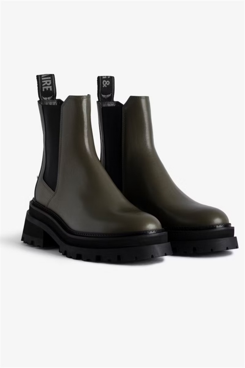 Military Zadig And Voltaire Ride Chelsea Boots | ZV-255657