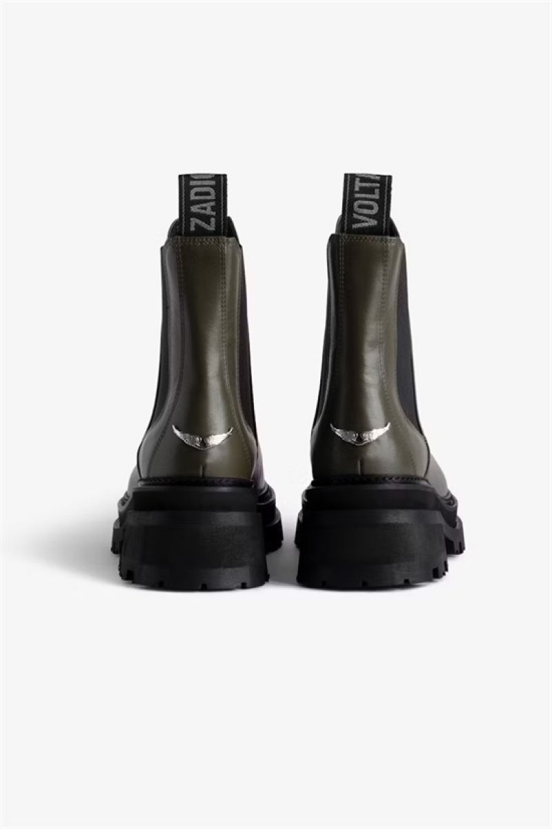 Military Zadig And Voltaire Ride Chelsea Boots | ZV-255657