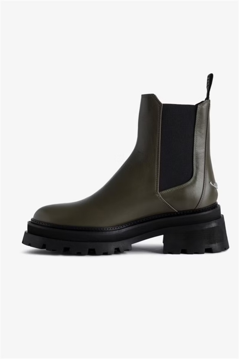 Military Zadig And Voltaire Ride Chelsea Boots | ZV-255657