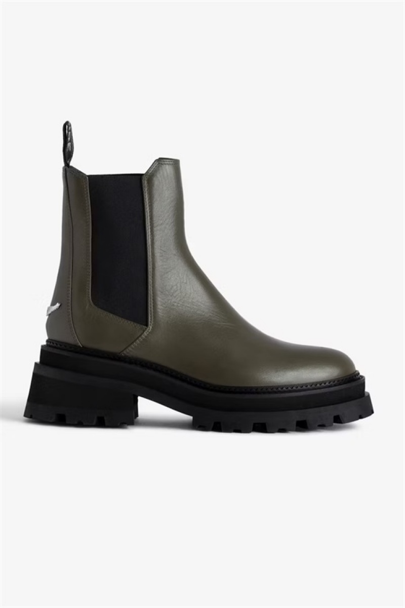 Military Zadig And Voltaire Ride Chelsea Boots | ZV-255657