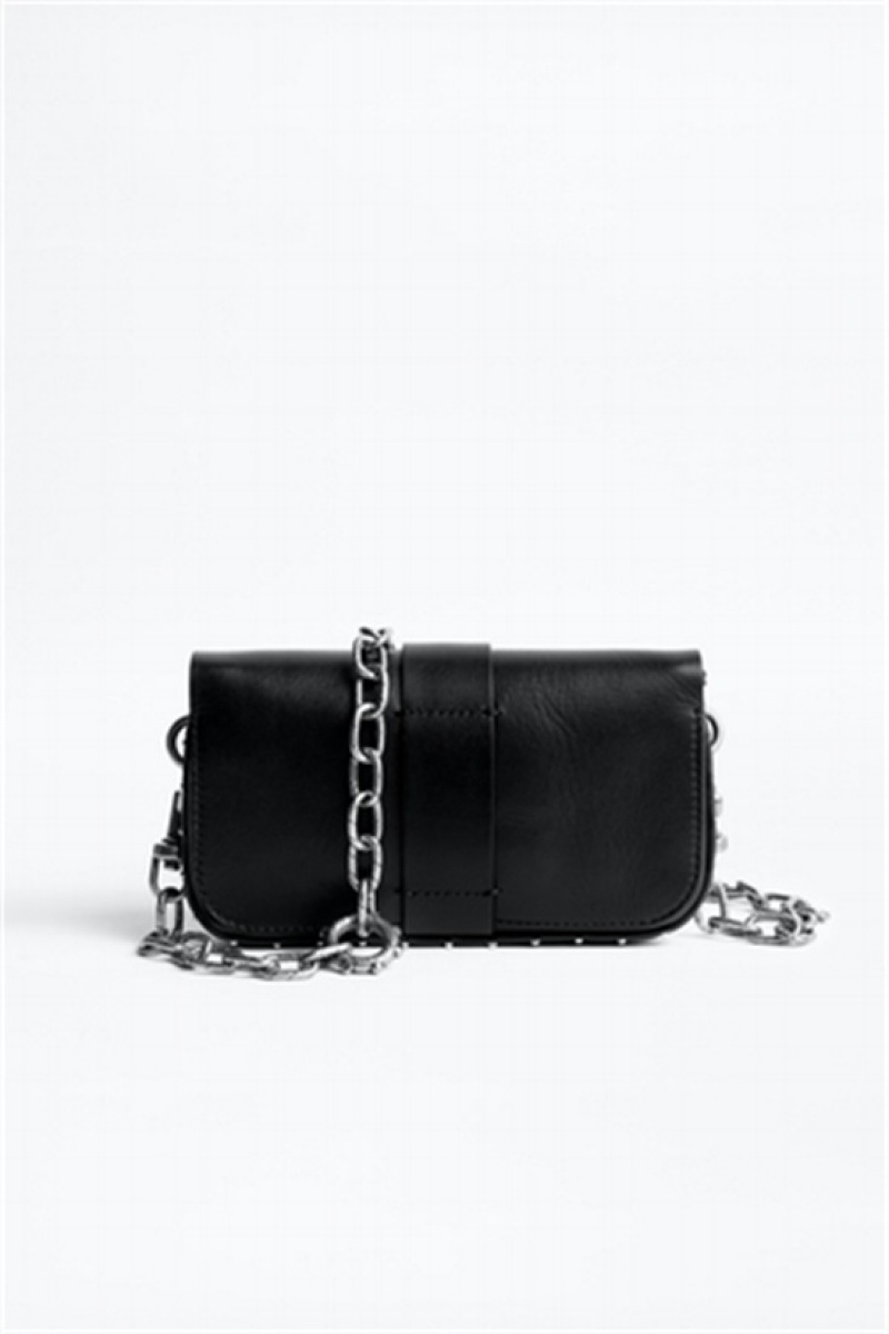 Noir Silver Zadig And Voltaire Kate Wallet Bag | ZV-256123