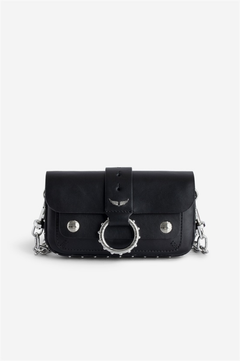 Noir Silver Zadig And Voltaire Kate Wallet Bag | ZV-256123