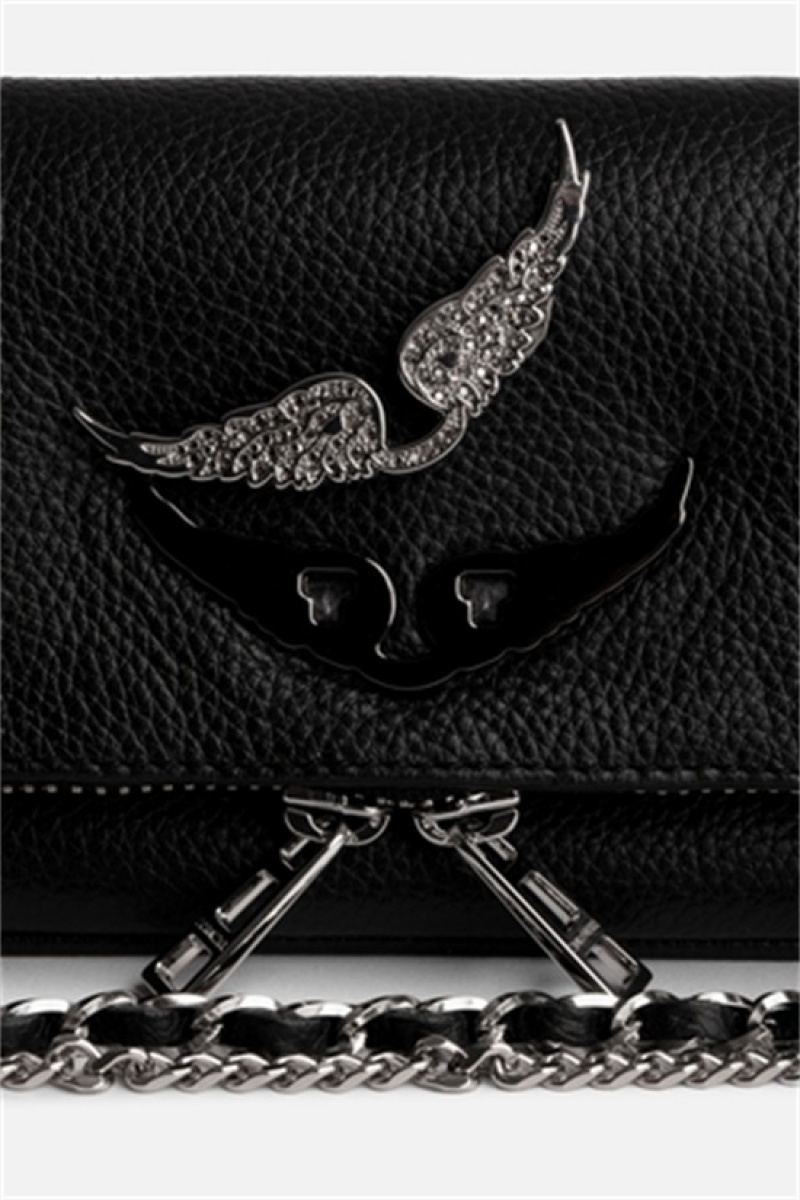 Noir Silver Zadig And Voltaire Rock Nano Swing Your Wings | ZV-256186