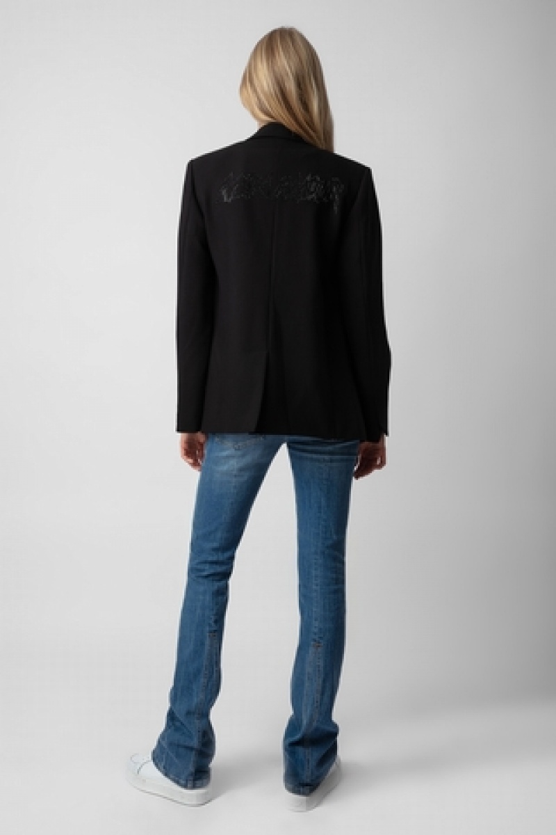 Noir Zadig And Voltaire Vanille Mon Amour Blazer | ZV-256359