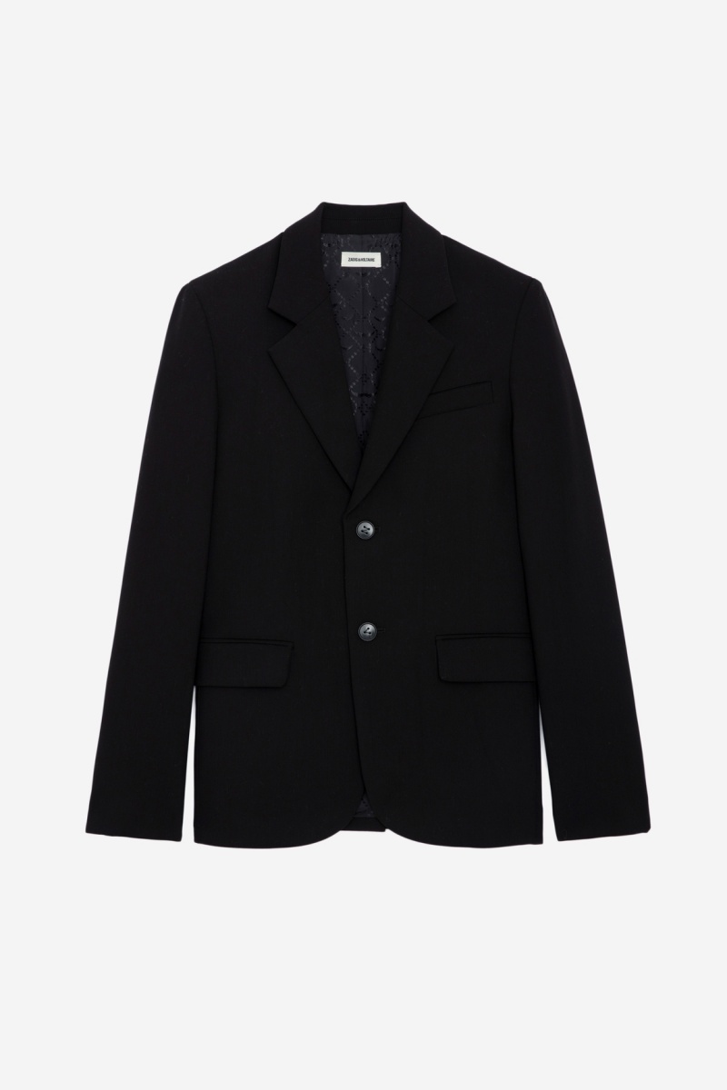 Noir Zadig And Voltaire Vanille Mon Amour Blazer | ZV-256359