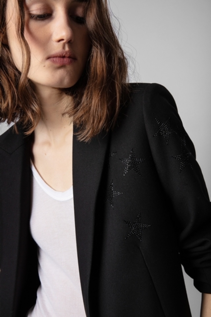 Noir Zadig And Voltaire Viva Stars Blazer | ZV-256358