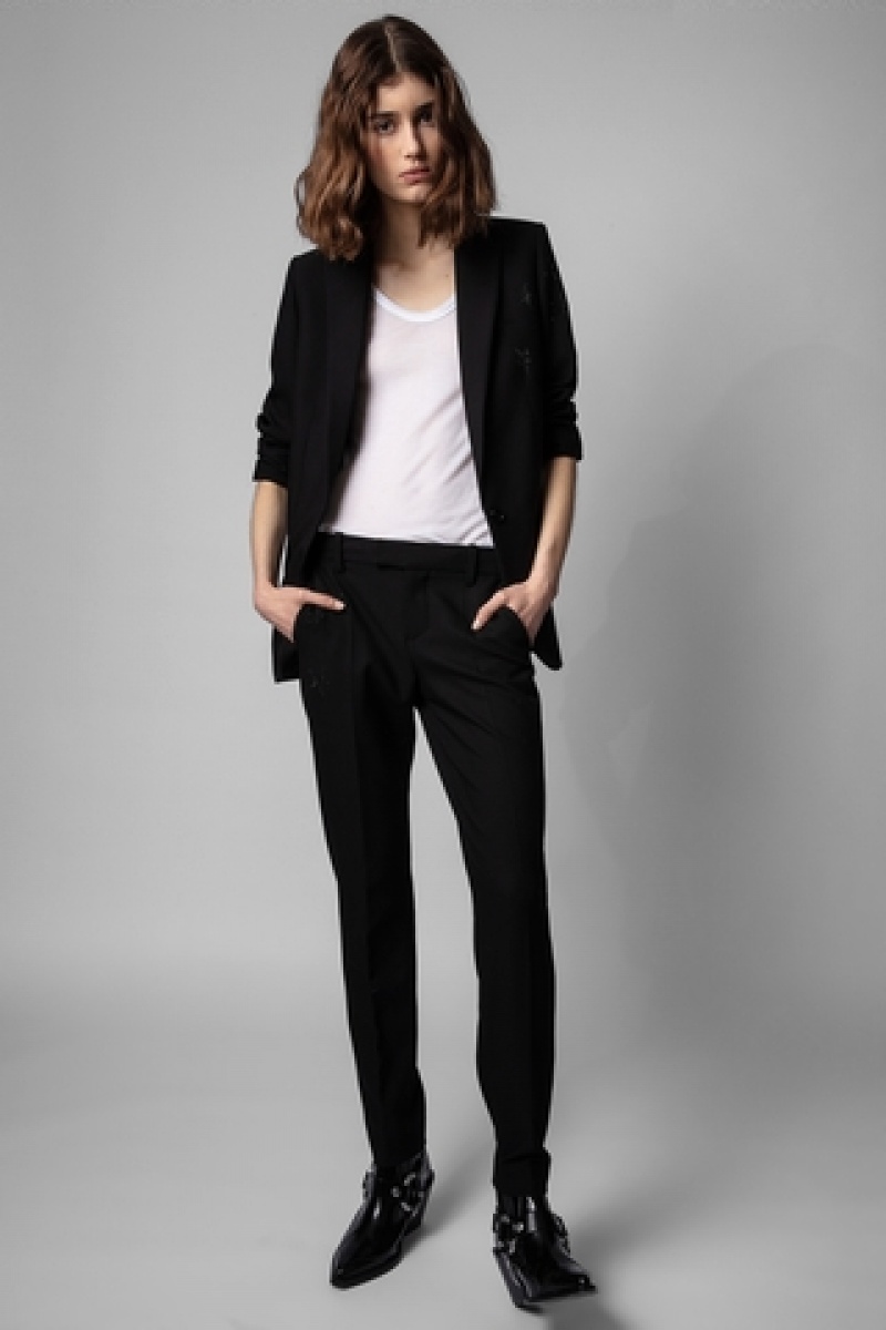 Noir Zadig And Voltaire Viva Stars Blazer | ZV-256358