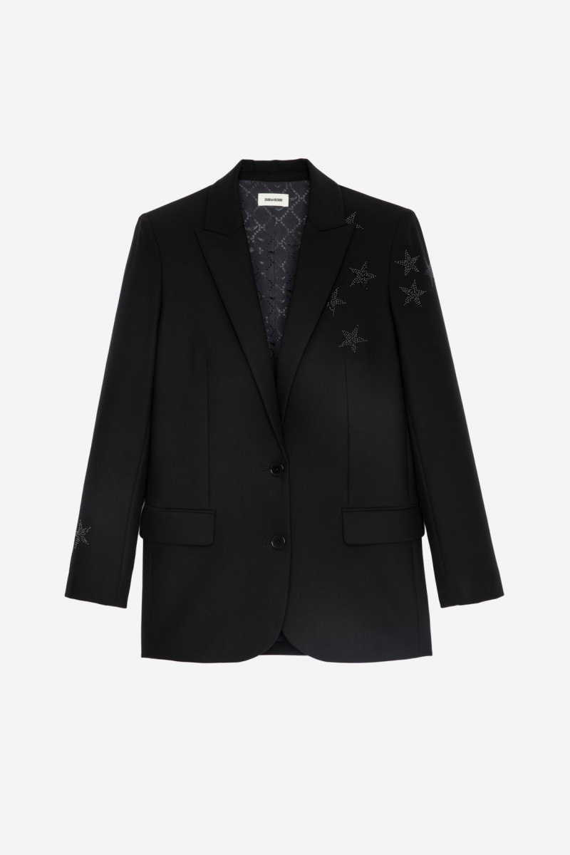 Noir Zadig And Voltaire Viva Stars Blazer | ZV-256358