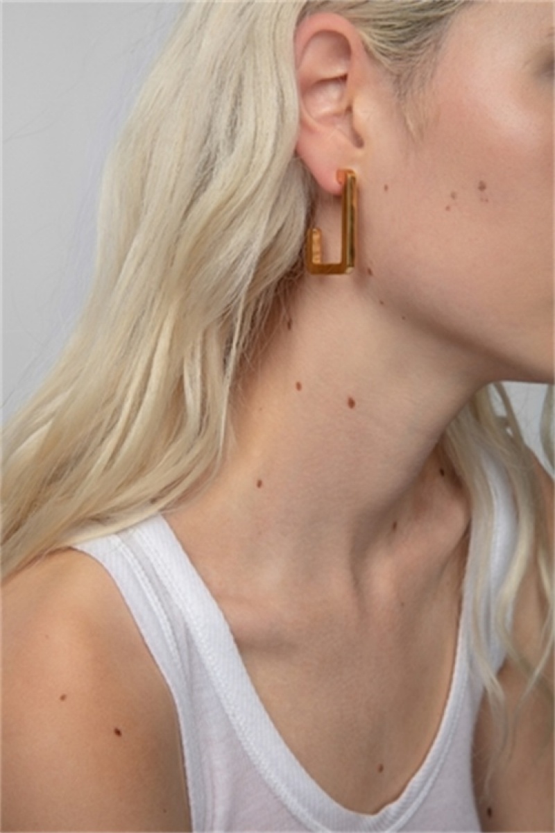 Old Gold Zadig And Voltaire Cecilia Big Earrings | ZV-255862