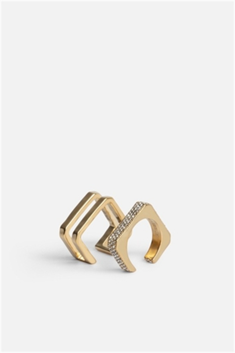 Old Gold Zadig And Voltaire Cecilia Strass Rings | ZV-255870