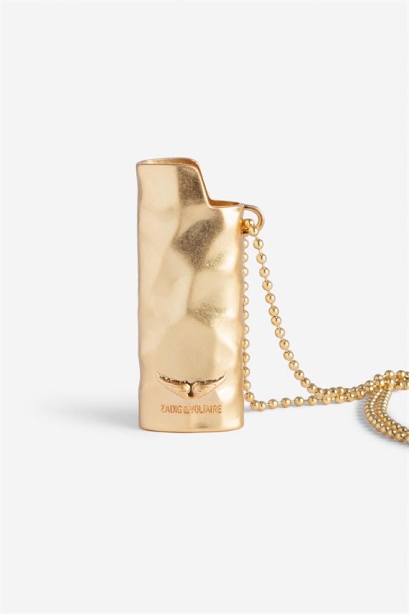 Old Gold Zadig And Voltaire Heart On Fire Lighter Holder | ZV-255799