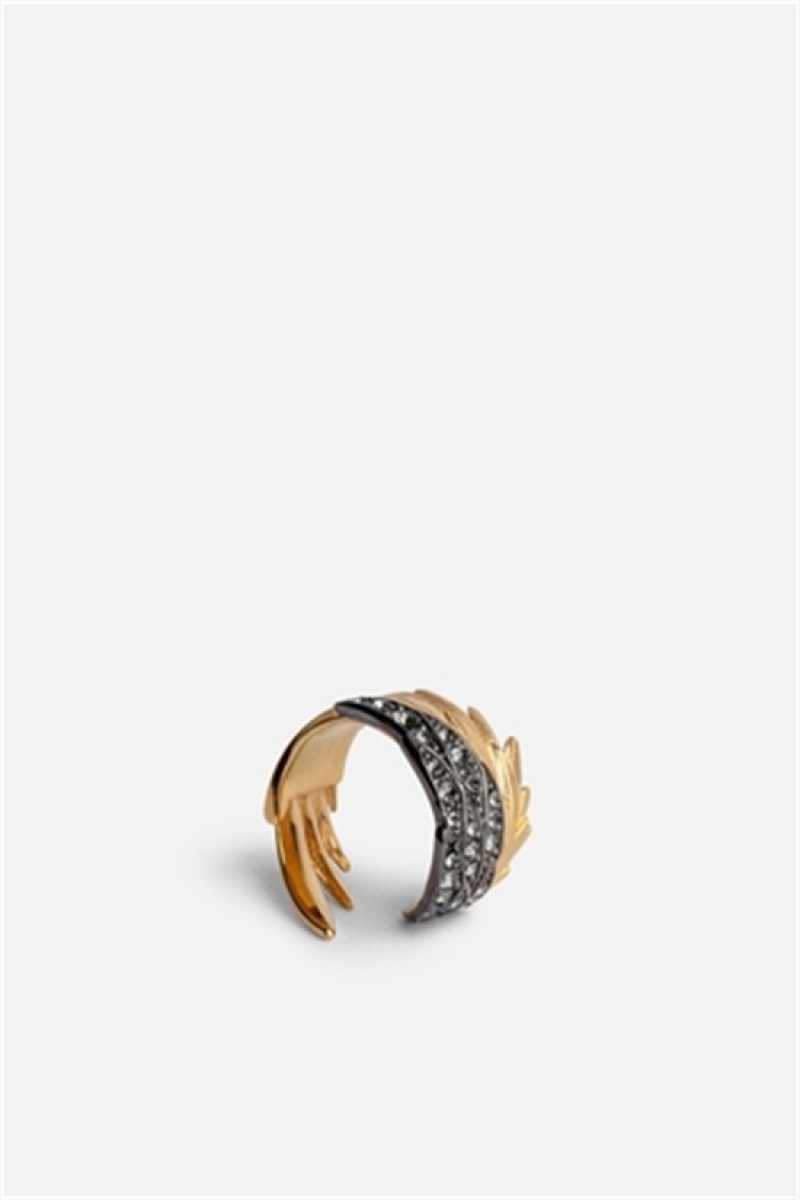 Old Gold Zadig And Voltaire Rock Feather Ring | ZV-255877