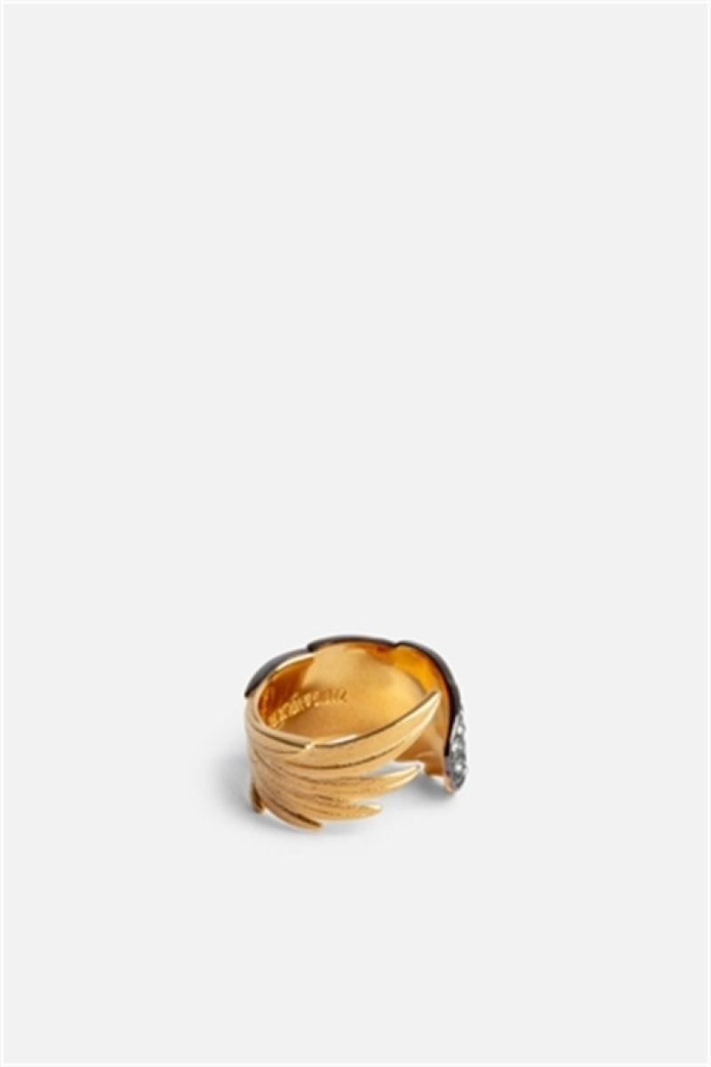 Old Gold Zadig And Voltaire Rock Feather Ring | ZV-255877