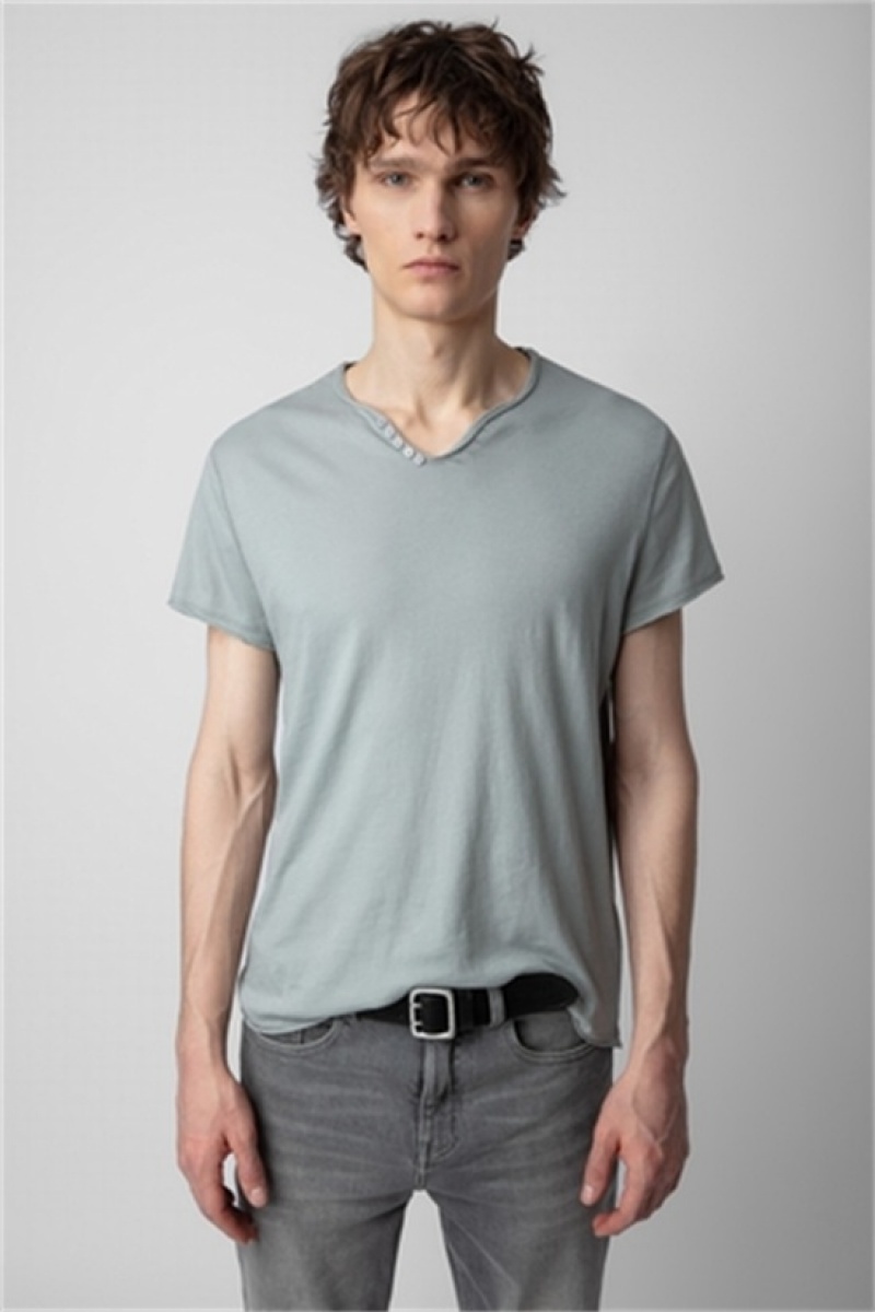 Oyster Zadig And Voltaire Monastir Henley T-shirt | ZV-255681