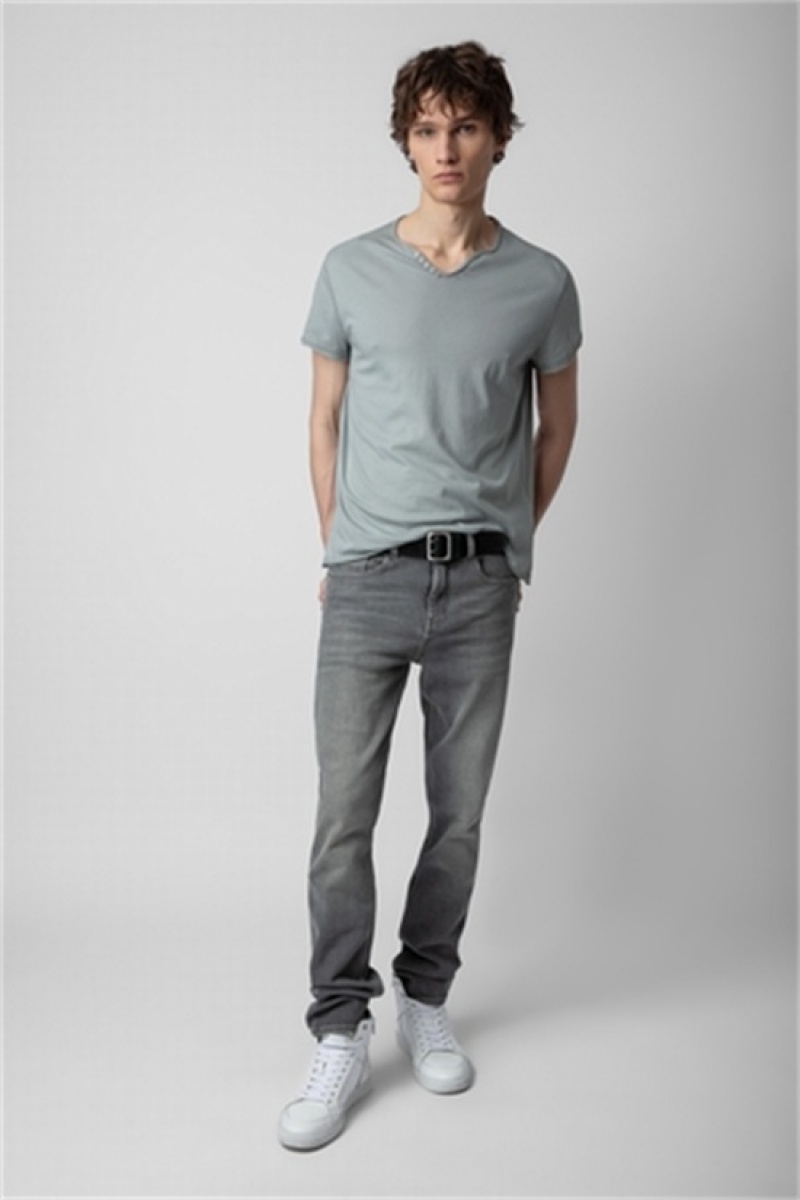 Oyster Zadig And Voltaire Monastir Henley T-shirt | ZV-255681