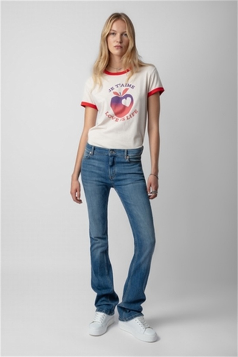 Petale Zadig And Voltaire Walk Love Is Life T-shirt | ZV-256259