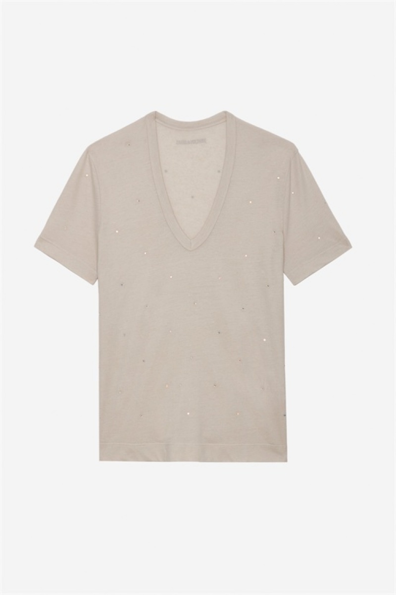 Petale Zadig And Voltaire Wassa Diamante T-shirt | ZV-256264