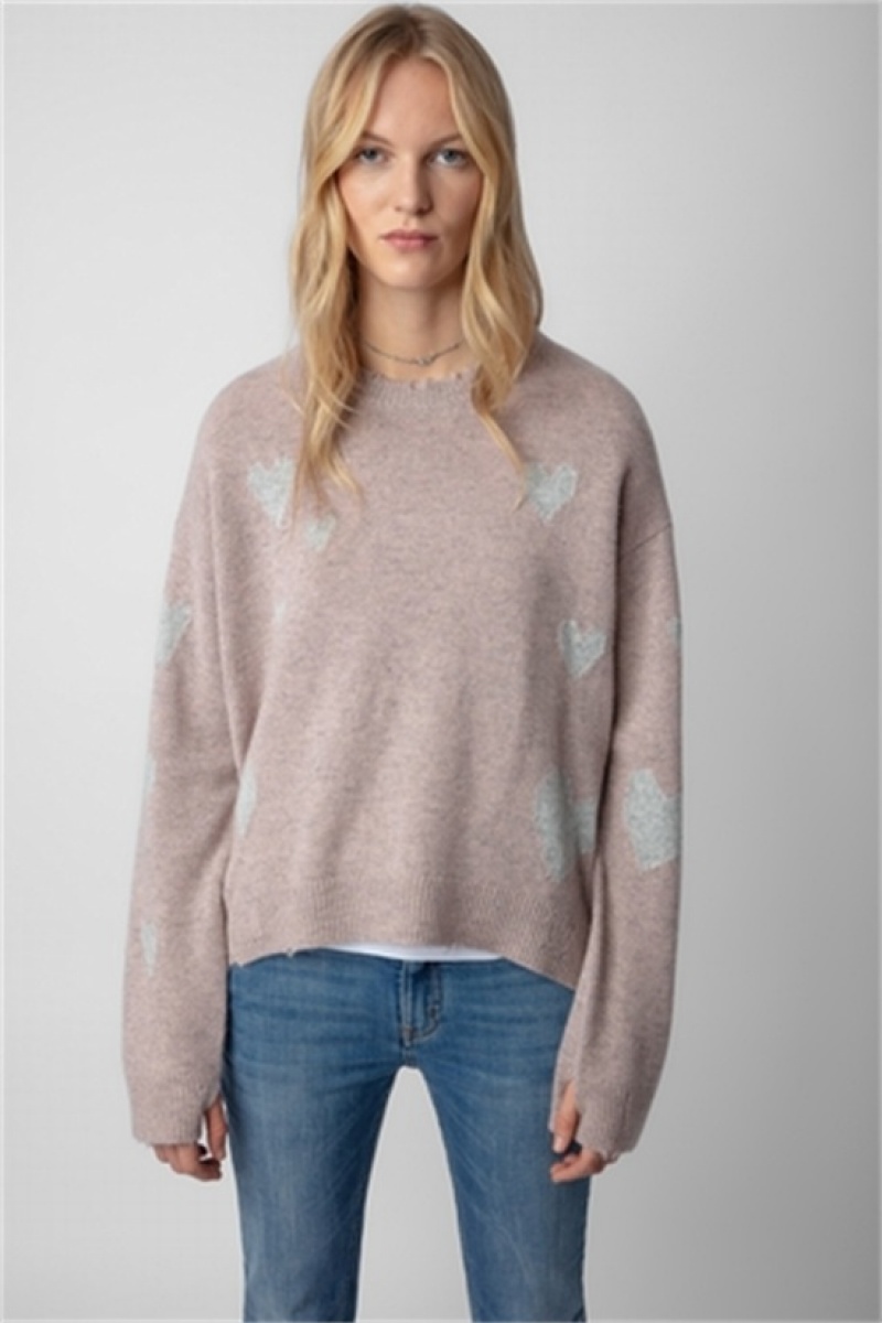 Primerose Zadig And Voltaire Markus Heart Cashmere Sweater | ZV-256451