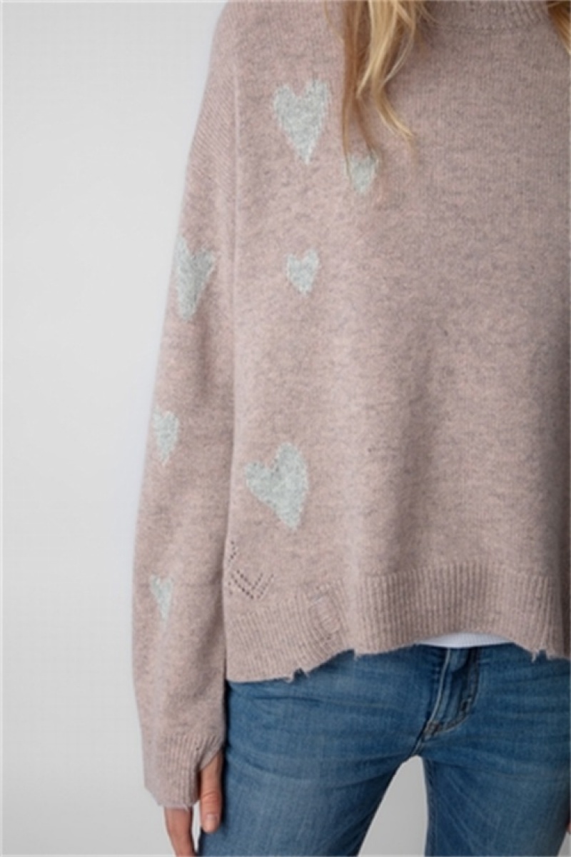 Primerose Zadig And Voltaire Markus Heart Cashmere Sweater | ZV-256451