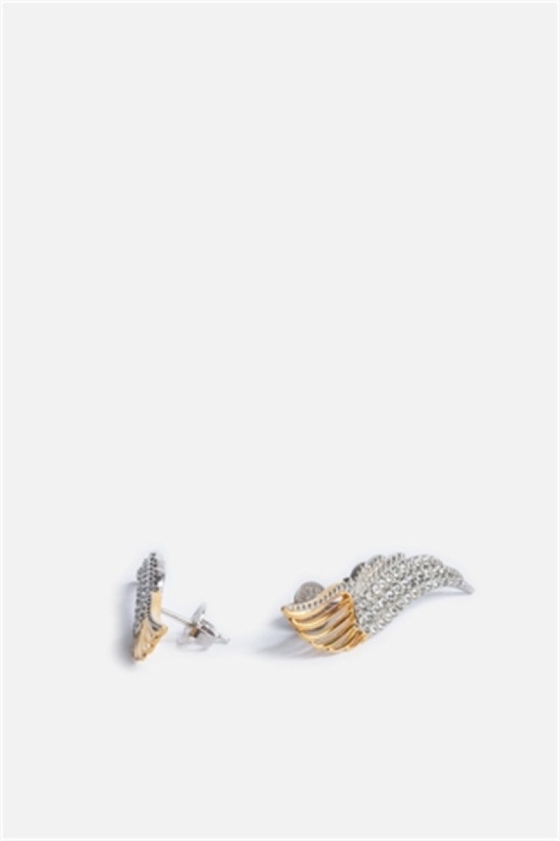 Shiny Gold Zadig And Voltaire Rock Over Earrings | ZV-255888