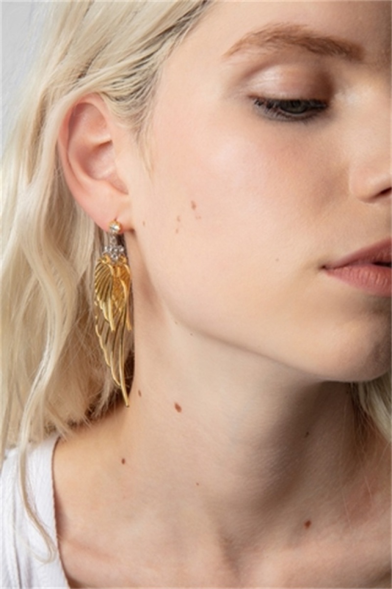 Shiny Gold Zadig And Voltaire Rock Oversized Single Earring | ZV-255887