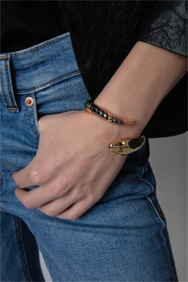 Shiny Gold Zadig And Voltaire Snake Bracelet | ZV-255879