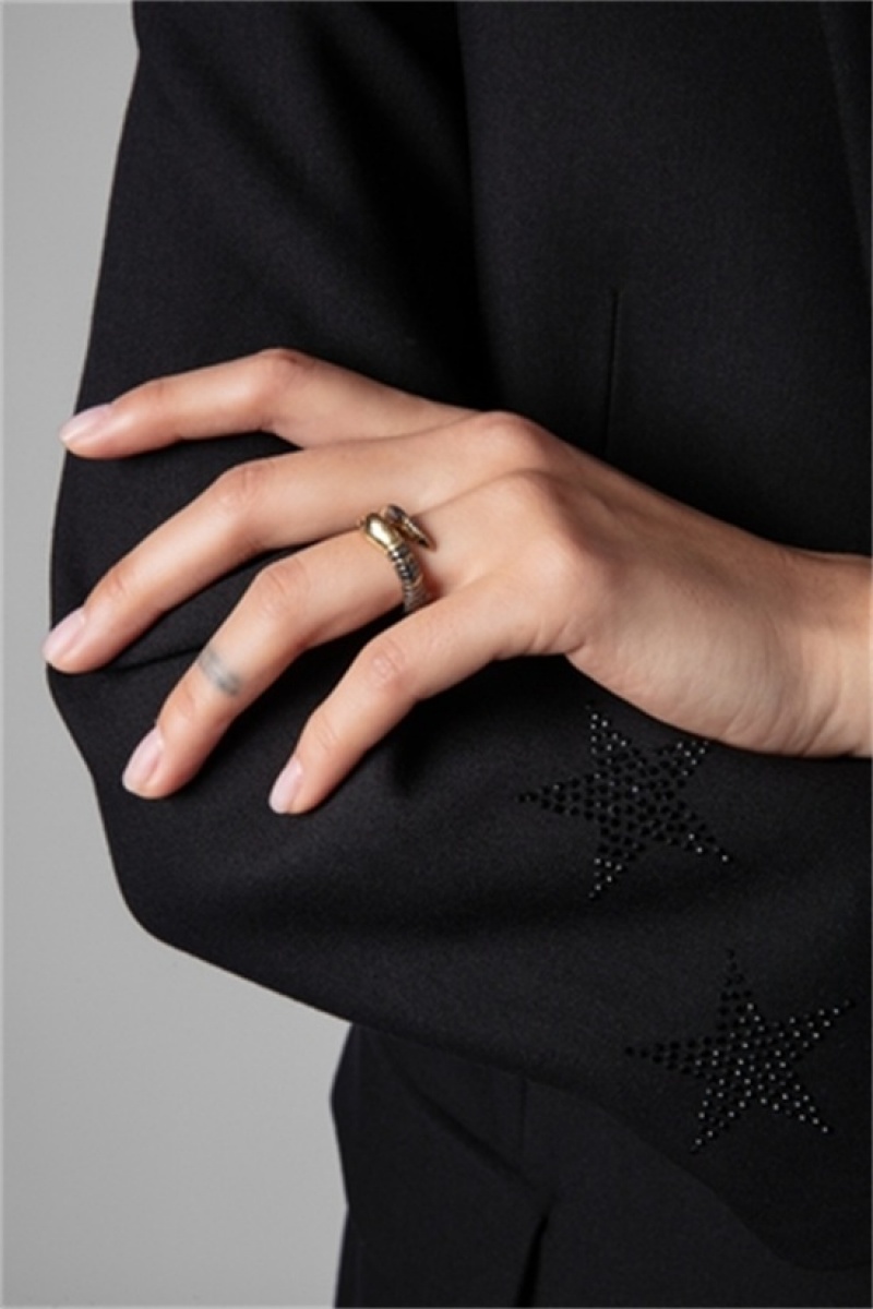 Shiny Gold Zadig And Voltaire Snake Ring | ZV-255885