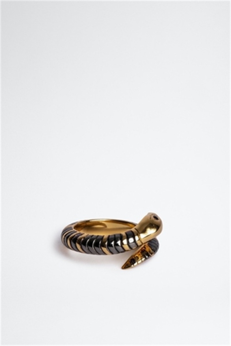 Shiny Gold Zadig And Voltaire Snake Ring | ZV-255885