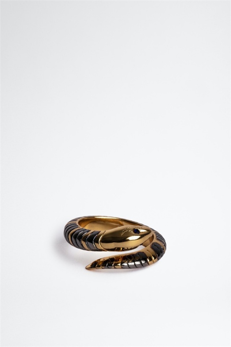 Shiny Gold Zadig And Voltaire Snake Ring | ZV-255885