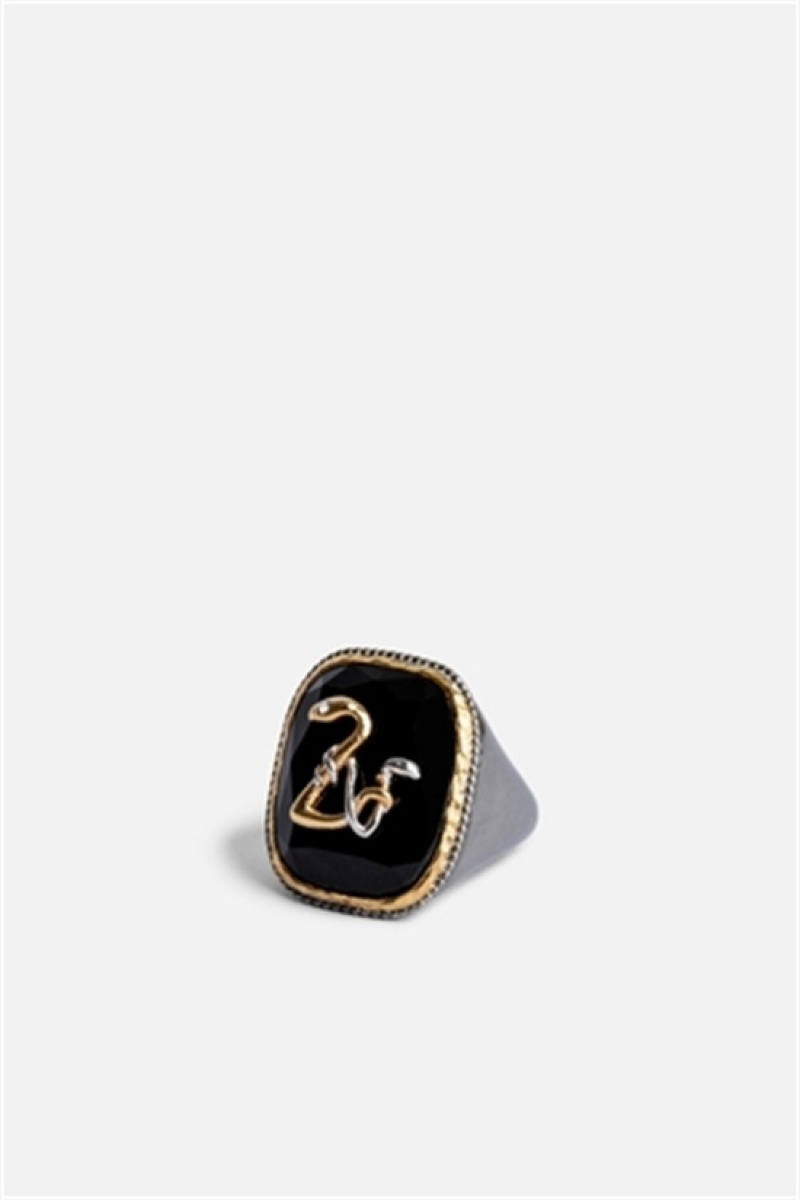 Shiny Gun Zadig And Voltaire Snake Signet Ring | ZV-255866