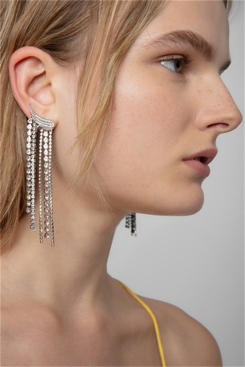 Shiny Silver Zadig And Voltaire Rock Color Earring | ZV-255856