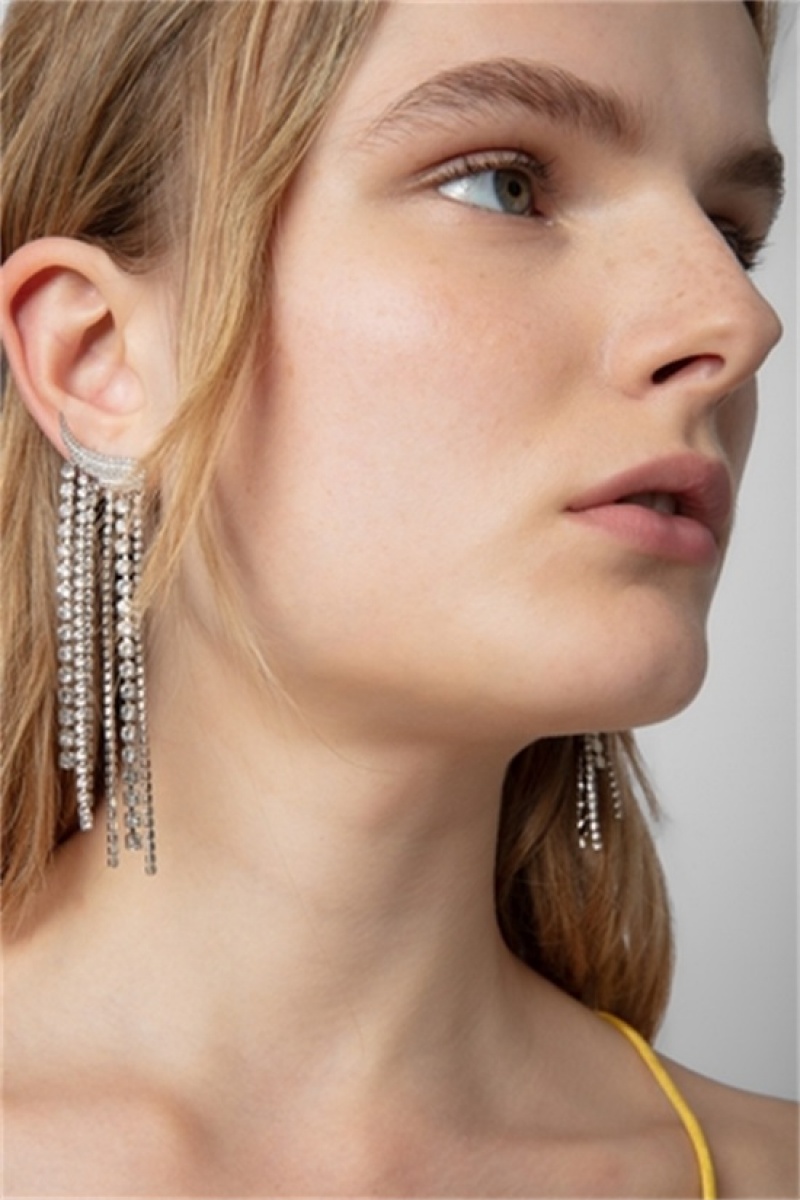 Shiny Silver Zadig And Voltaire Rock Color Earring | ZV-255856