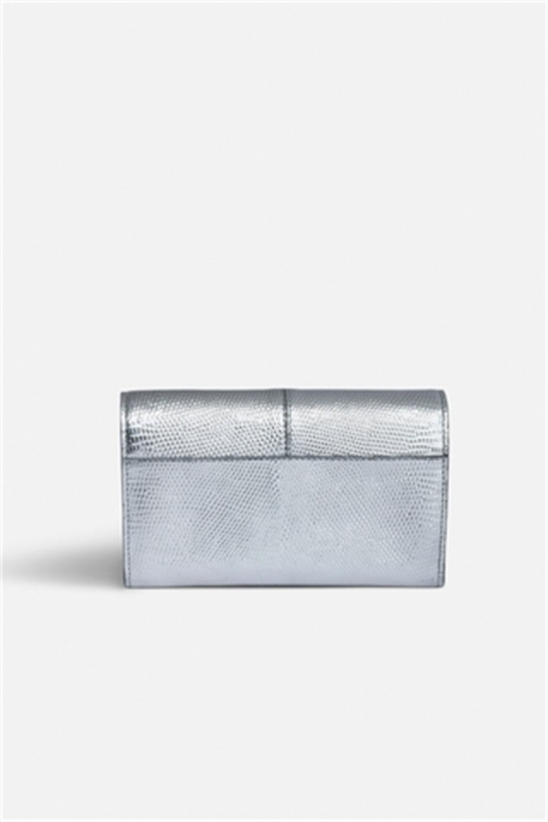 Silver Zadig And Voltaire Borderline Metallic Wallet | ZV-255907