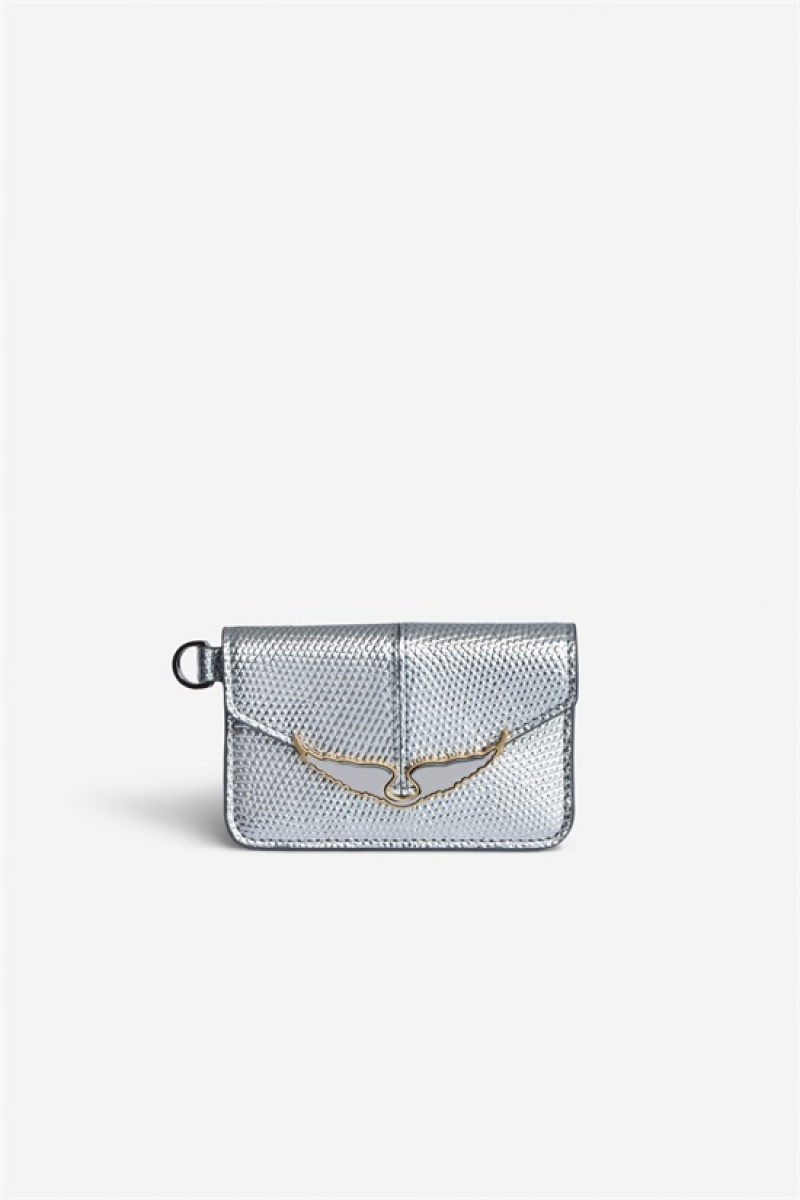 Silver Zadig And Voltaire Borderline Pass Card Holder | ZV-255929