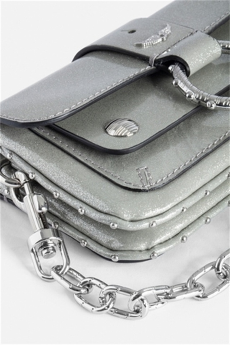 Silver Zadig And Voltaire Kate Wallet Mettalic Bag | ZV-255972