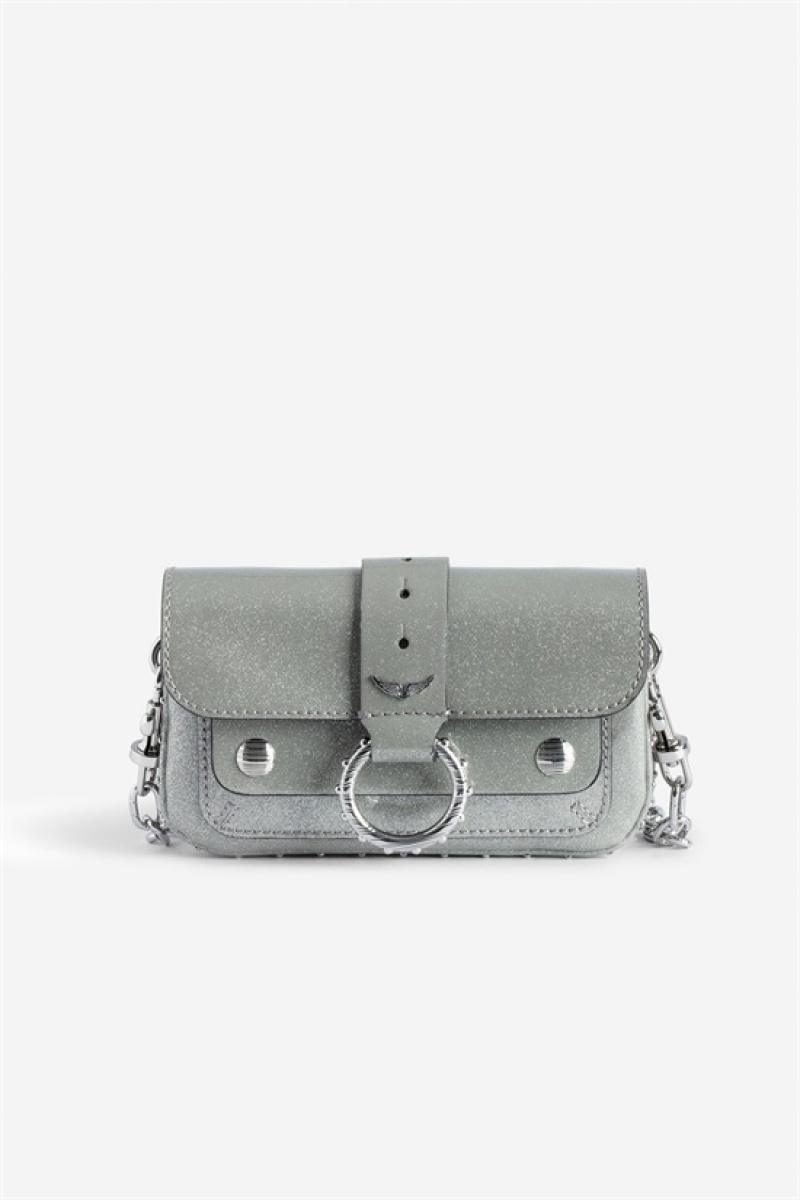 Silver Zadig And Voltaire Kate Wallet Mettalic Bag | ZV-255972