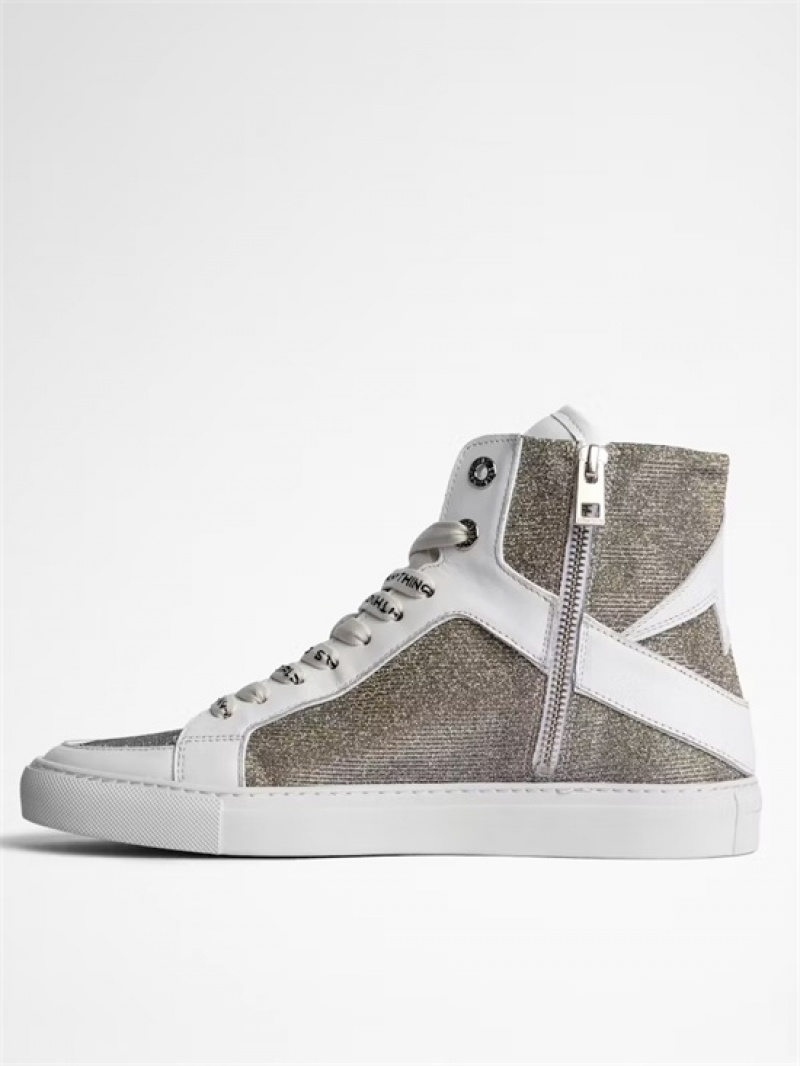 Silver Zadig And Voltaire ZV1747 High Flash Sneakers | ZV-255671