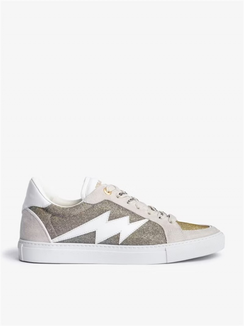 Silver Zadig And Voltaire ZV1747 High Flash Sneakers | ZV-255671