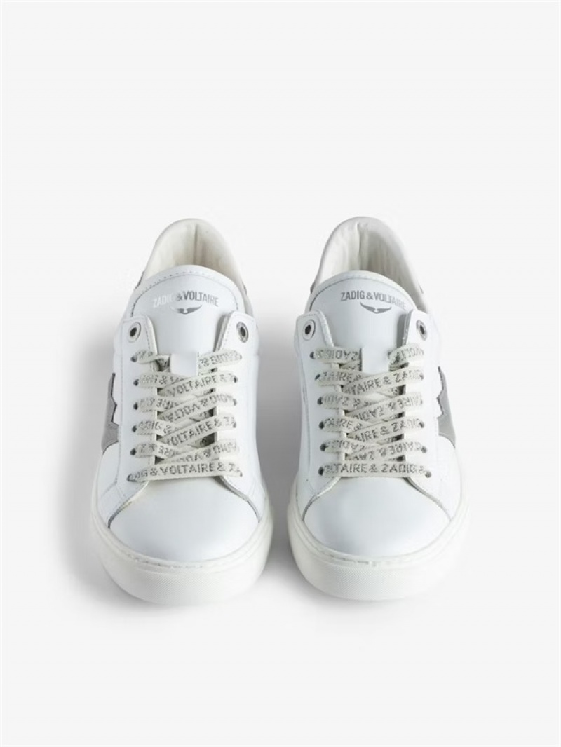 Silver Zadig And Voltaire ZV1747 La Flash Low-Top Sneakers | ZV-255666