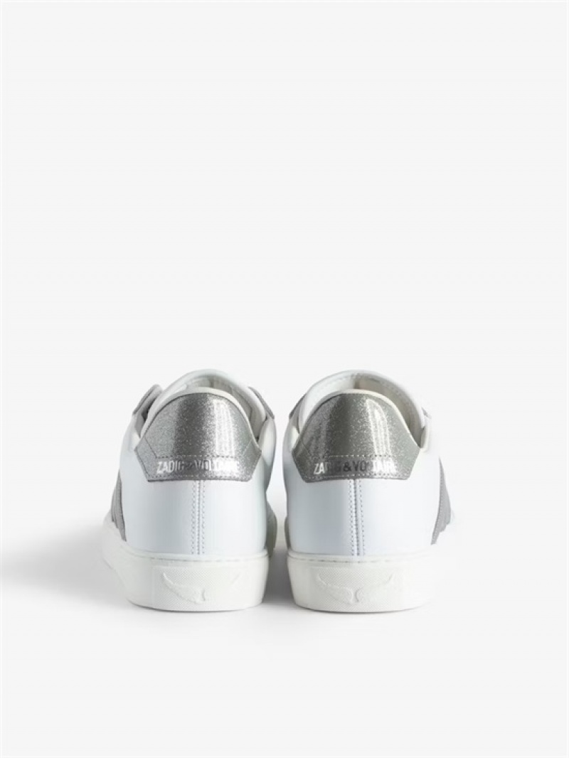 Silver Zadig And Voltaire ZV1747 La Flash Low-Top Sneakers | ZV-255666