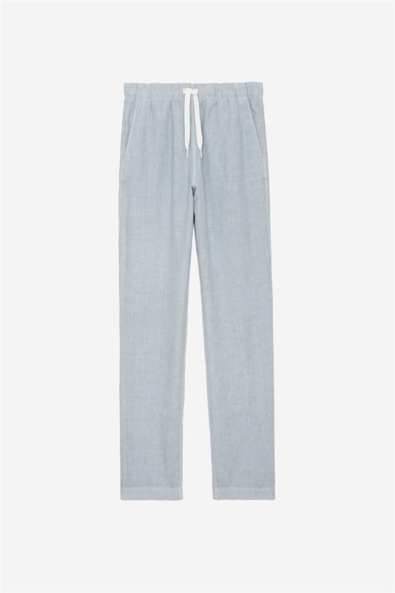 Sky Blue Zadig And Voltaire Pixel Linen Pants | ZV-255727