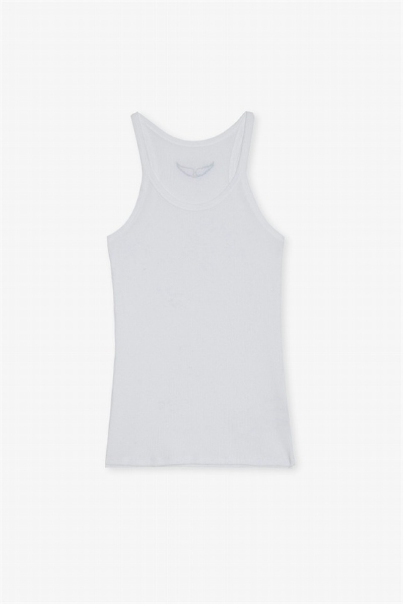 White Zadig And Voltaire Alba Tank Top | ZV-256298