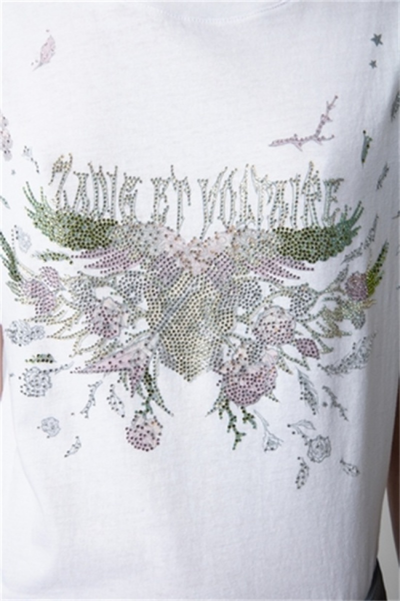 White Zadig And Voltaire Cecilia Concert Wings Tee | ZV-256279