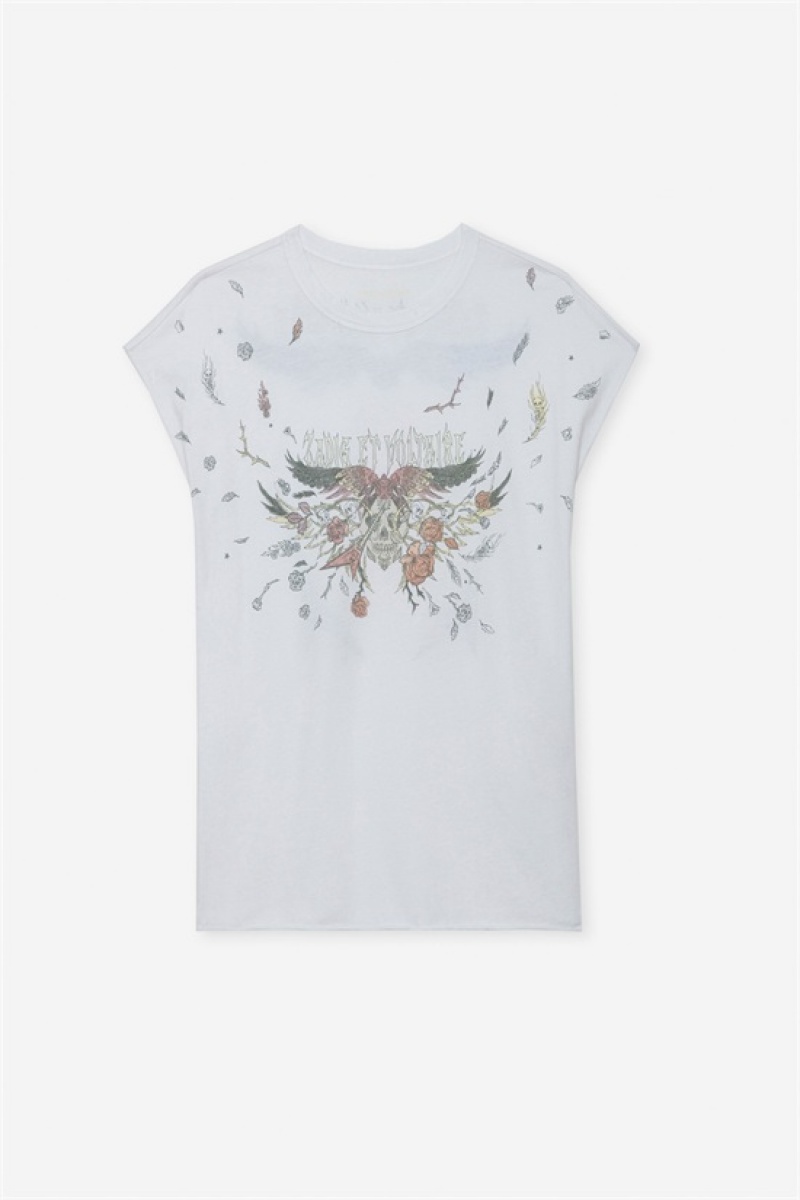 White Zadig And Voltaire Cecilia Concert Wings Tee | ZV-256279