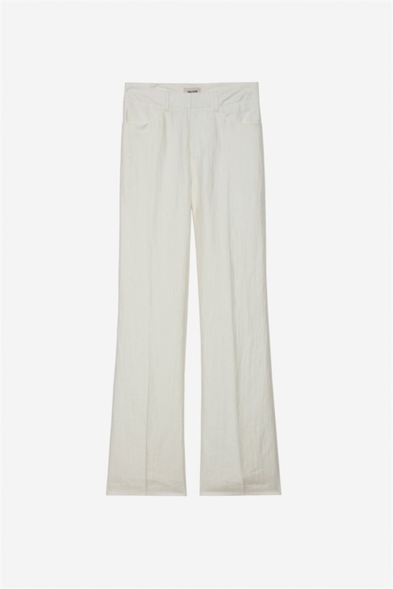 White Zadig And Voltaire Pistol Linen Pants | ZV-256235