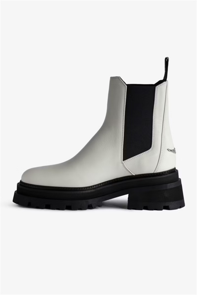 White Zadig And Voltaire Ride Chelsea Boots | ZV-255656