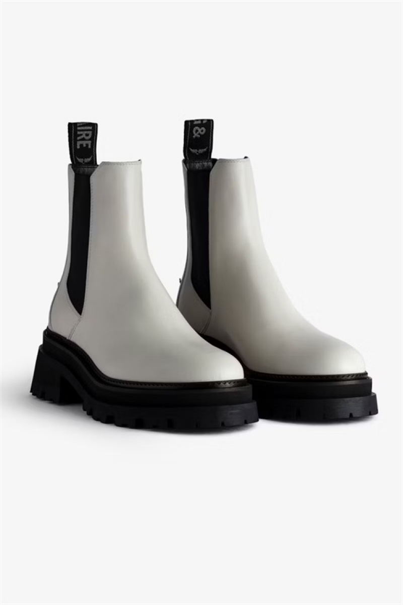 White Zadig And Voltaire Ride Chelsea Boots | ZV-255656