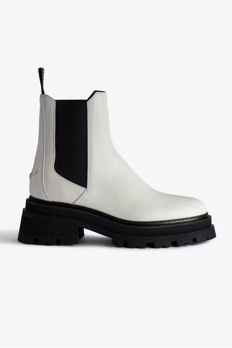 White Zadig And Voltaire Ride Chelsea Boots | ZV-255656