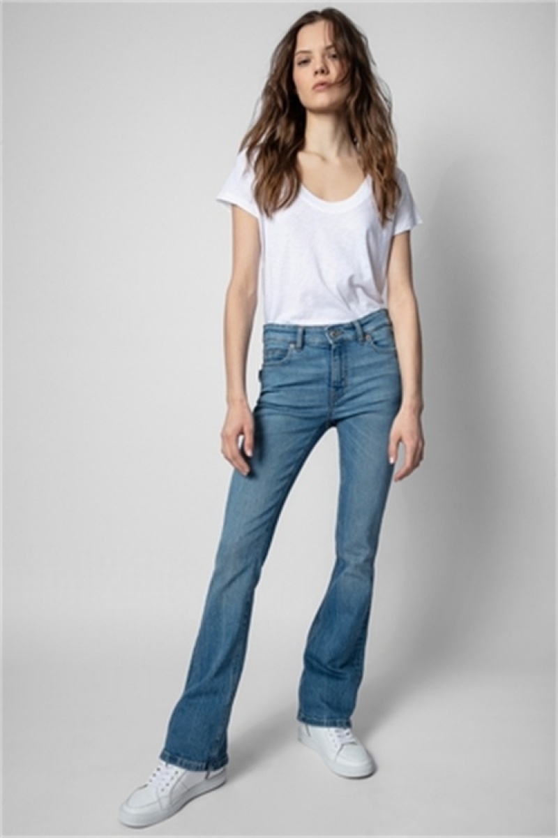 White Zadig And Voltaire Tiny Slub T-shirt | ZV-256273