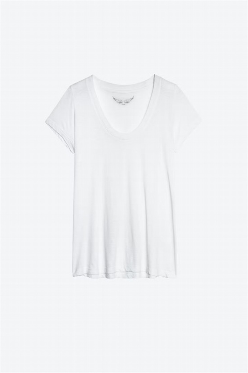 White Zadig And Voltaire Tiny Slub T-shirt | ZV-256273